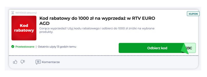 Jak sprawdzić kod rabatowe RTV EURO AGD